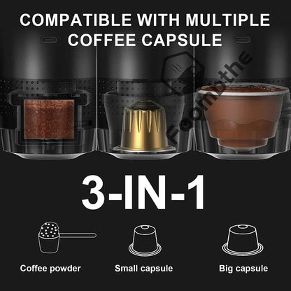 Wireless Electric Portable Espresso Coffee Machine – 3-in-1 for Car, Home & Camping