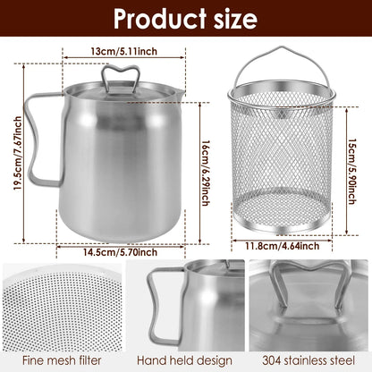 Oil Filter Fry Basket & Storage Pot