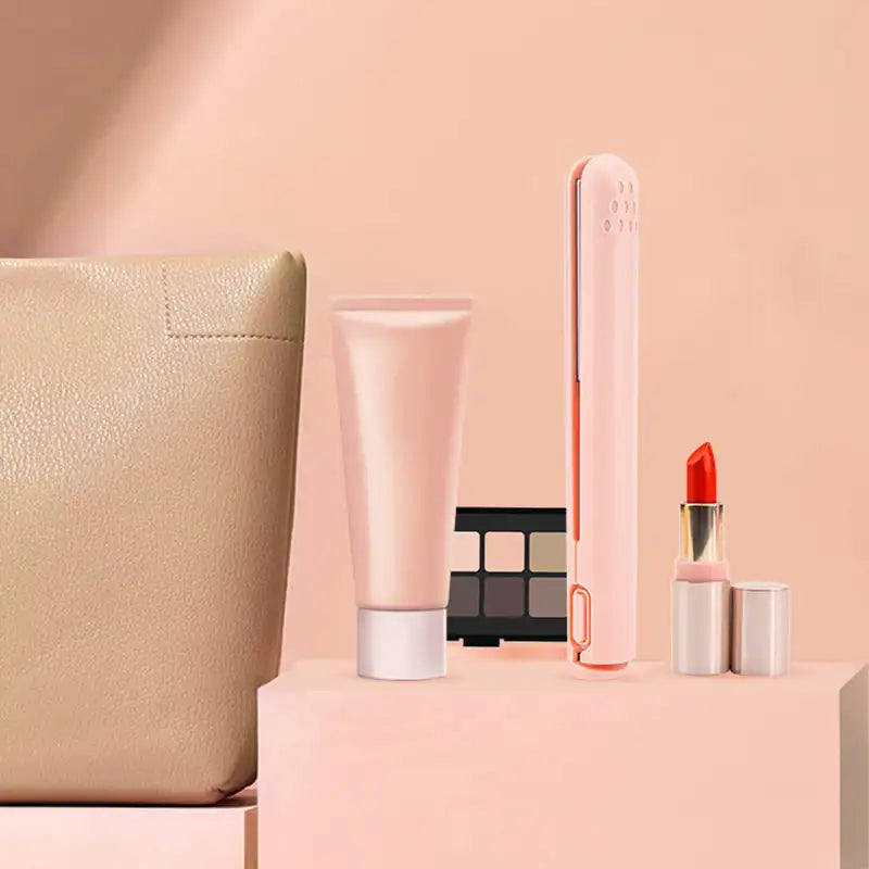 Portable 2-in-1 Curling Iron – USB Rechargeable Straight & Curl Tool