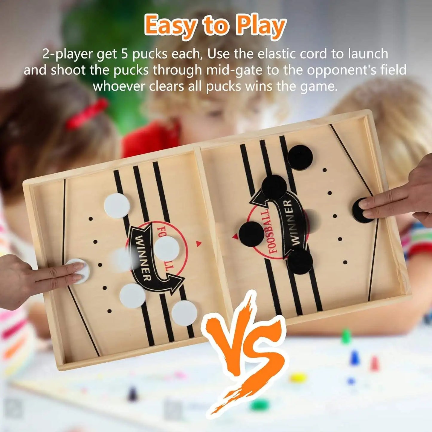 Fast Sling Puck Game – Wooden Table Battle for Kids & Parents