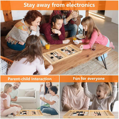 Fast Sling Puck Game – Wooden Table Battle for Kids & Parents