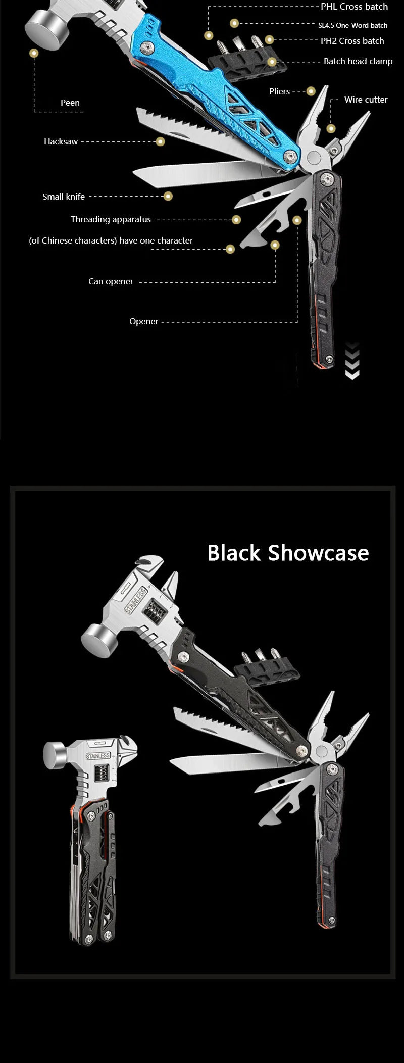 All-in-One Emergency Tool – Hammer, Pliers, Wrench & More in One